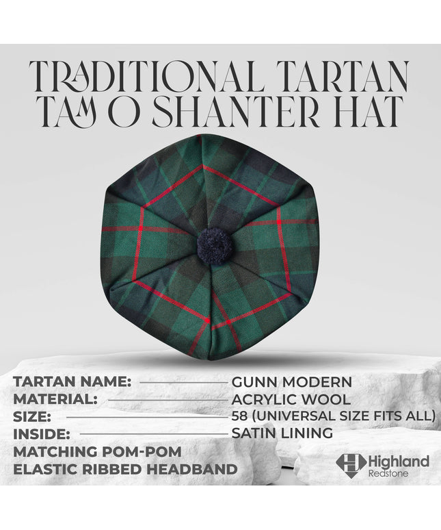Tam O'Shanter Hat with Pompom | Gunn Modern Tartan