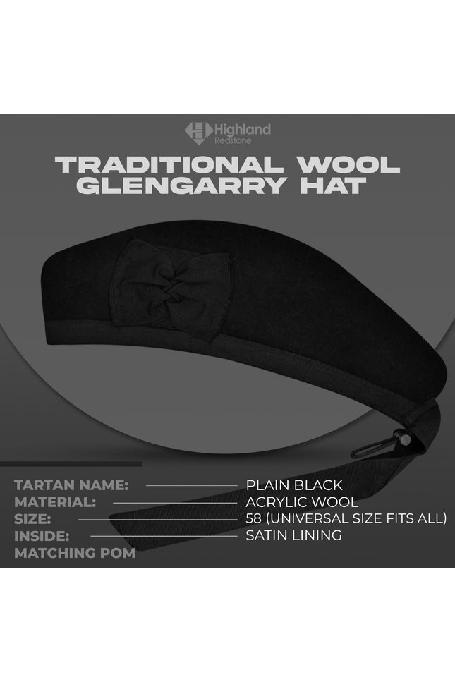 Glengarry Hat | Plain Black