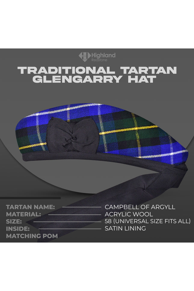 Campbell of Argyll Glengarry Hat - Highland Redstone