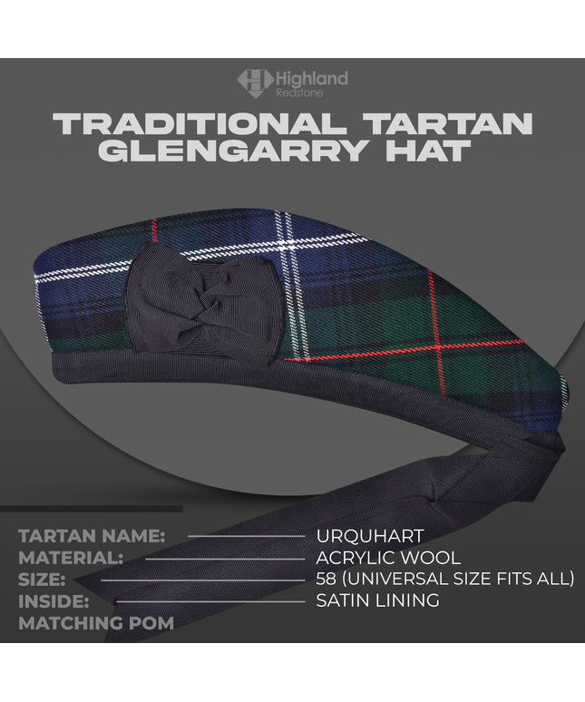 Traditional Urquhart Glengarry Hat with Ribbons