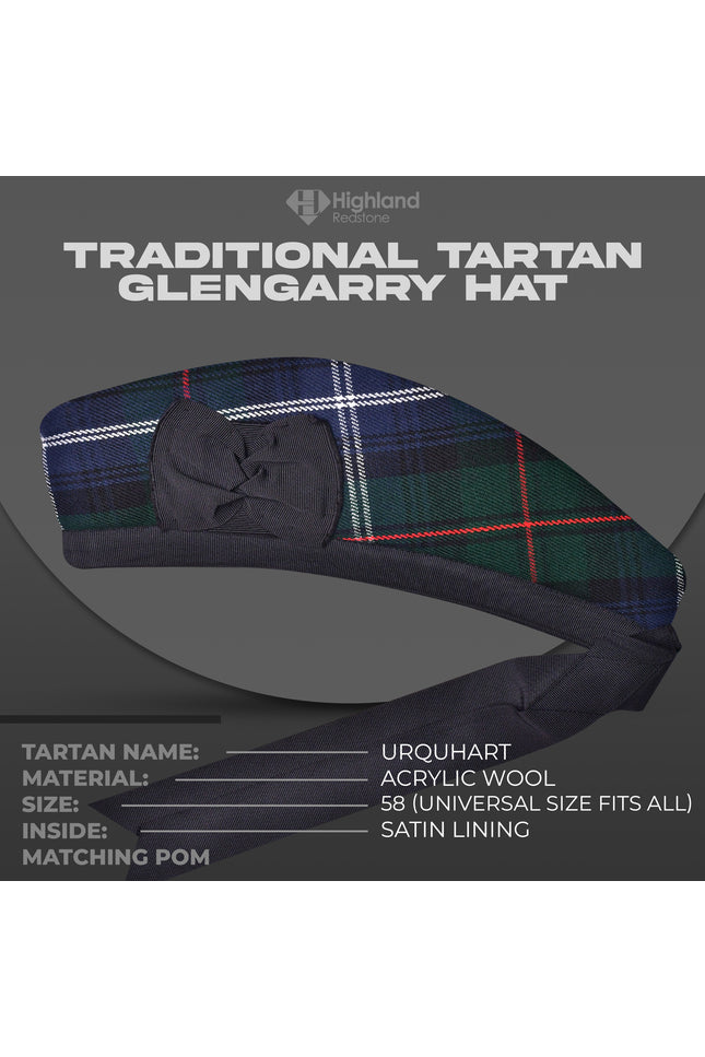 Traditional Urquhart Glengarry Hat with Ribbons