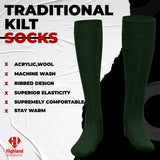Wool Blend Kilt Green Hose