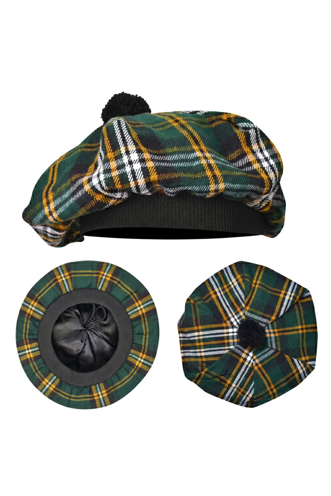 Tam O'Shanter Hat with Pompom | Irish Heritage Tartan