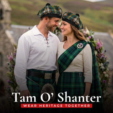 Tam O'Shanter Hat with Pompom | Irish Heritage Tartan