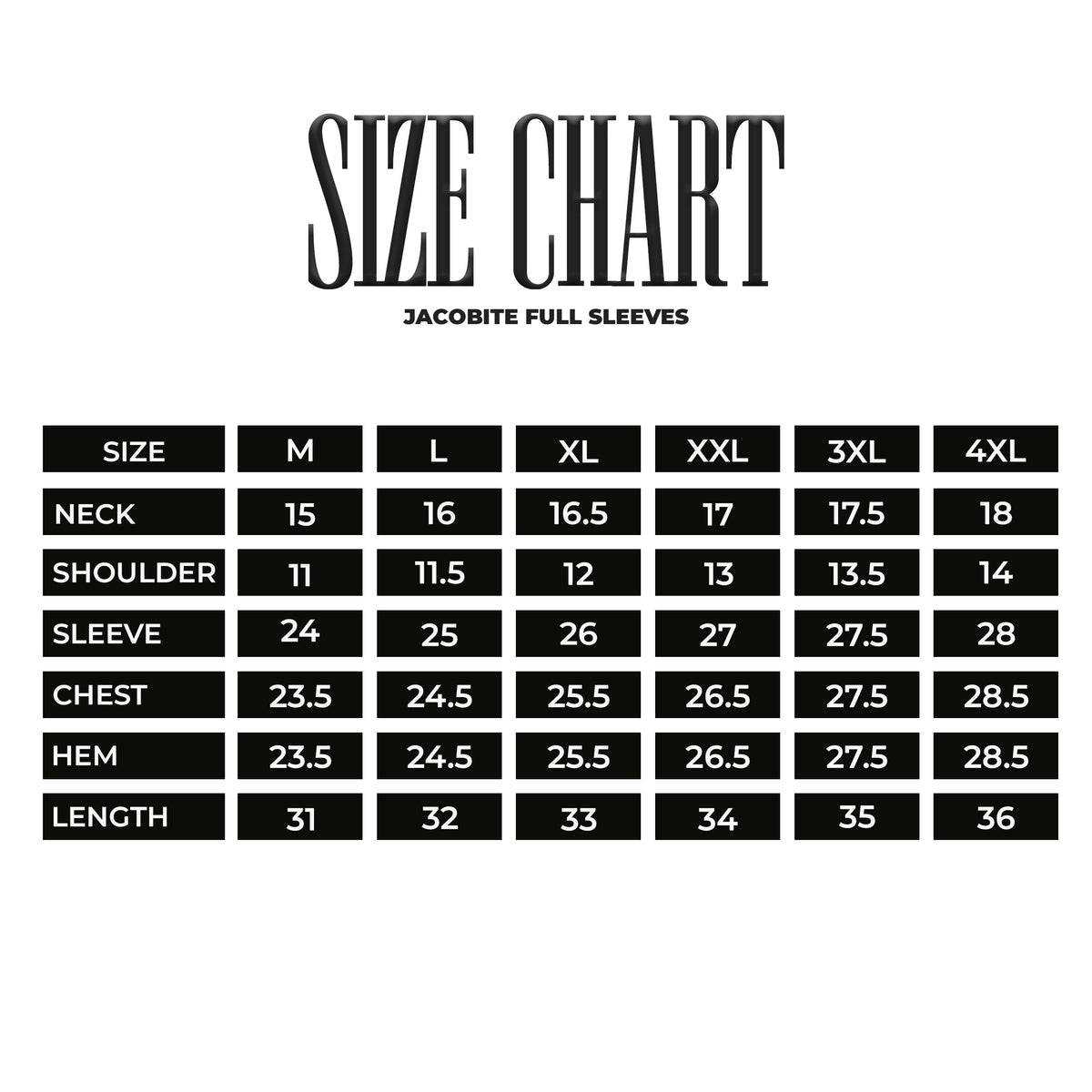 Size chart