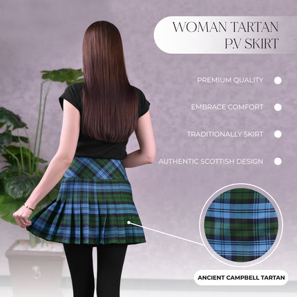 Women's Tartan Billie Skirt in Ancient Campbell Tartan