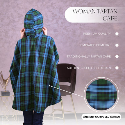 Women’s Cape in Ancient Campbell Tartan