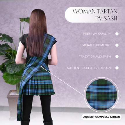 Women's Sash in Ancient Campbell Tartan