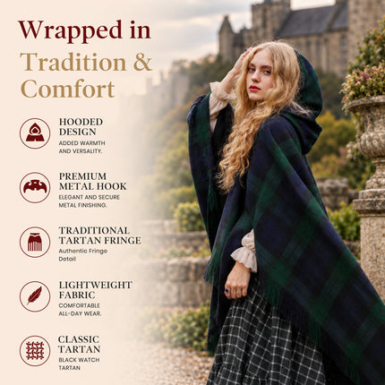 Cape écossaise pour femme - Black Watch