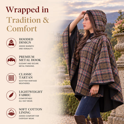 Women Tartan Cape - Scottish Heritage Weathered