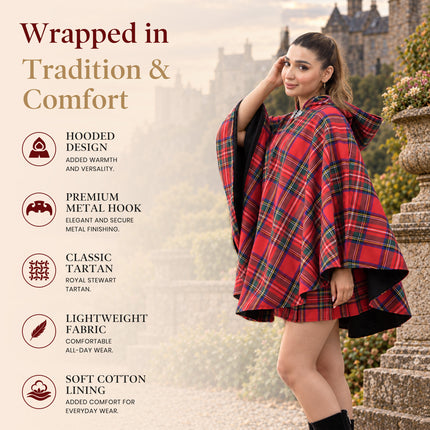 Cape en tartan pour femme - Royal Stewart