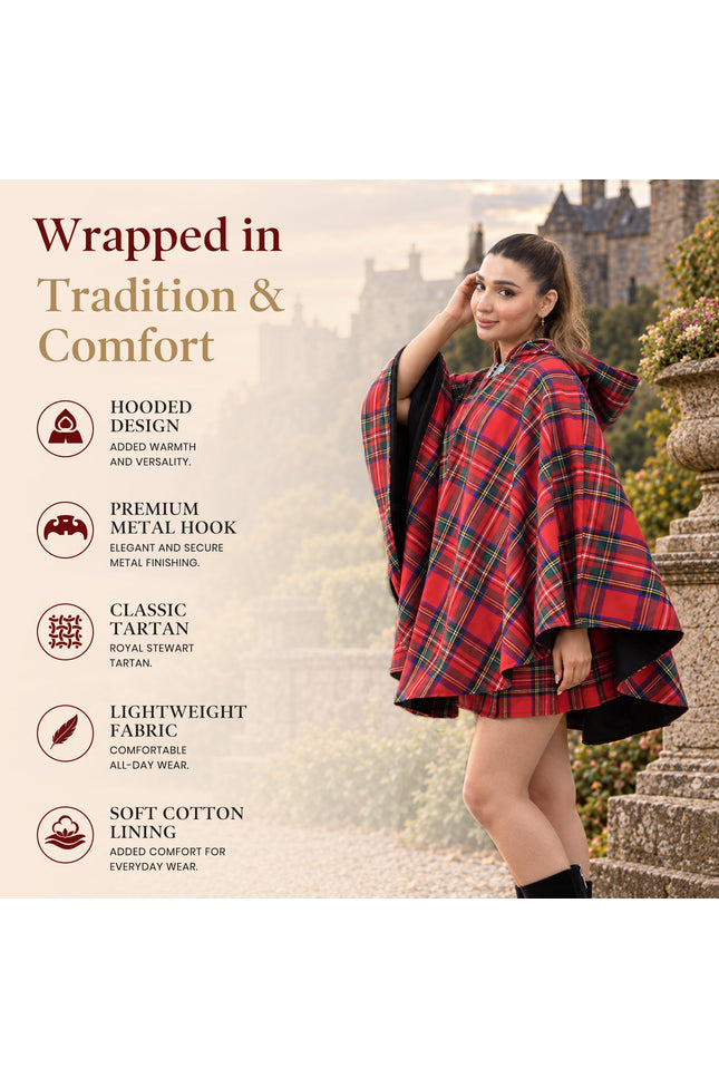 Cape en tartan pour femme - Royal Stewart