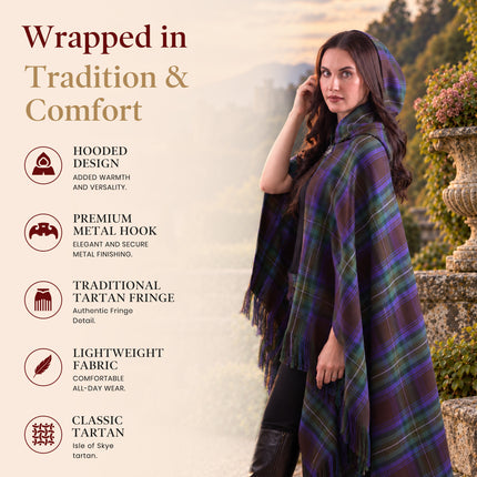 Cape à carreaux pour femme - Île de Skye