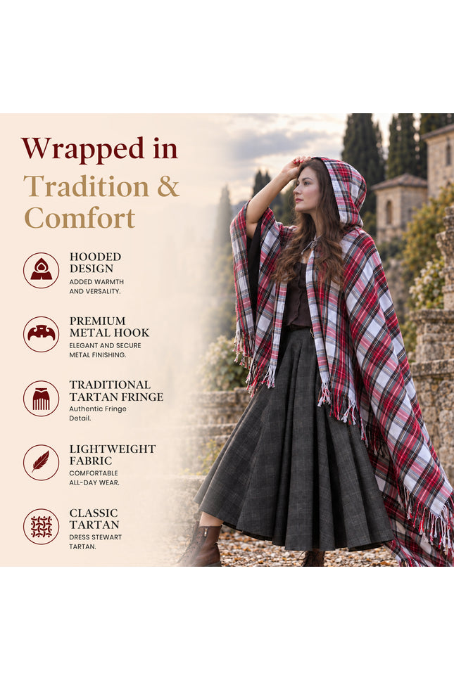 Women Tartan Cloak - Dress Stewart