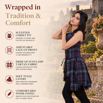 Corset Bella Tartan (Fierté de l'Écosse)
