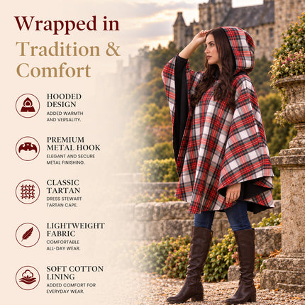 Cape écossaise pour femme - Tartan Stewart