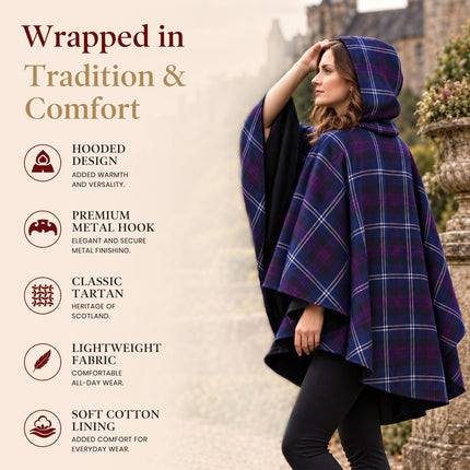 Cape en tartan pour femme - Héritage d'Écosse