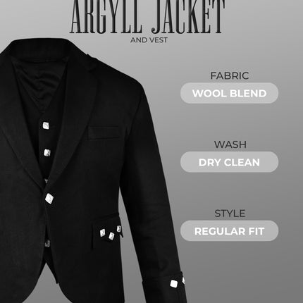 Black Argyll Jacket & Vest