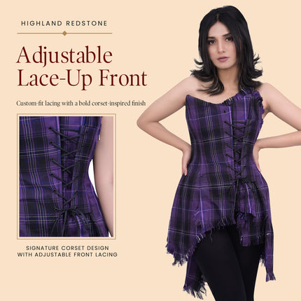 Corset Bella Tartan (Passion de l'Écosse Violet)