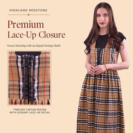 Women's Scottish Highland Dress - Long Tartan Dress | Camel Thomson