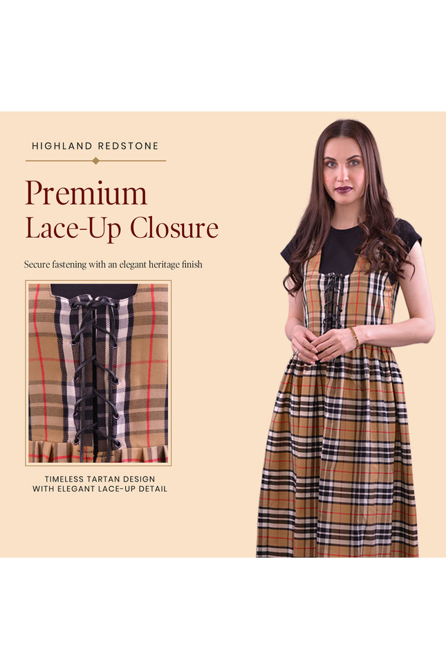 Traje Escocés de las Tierras Altas para Mujer - Vestido Largo de Tartán | Camel Thomson