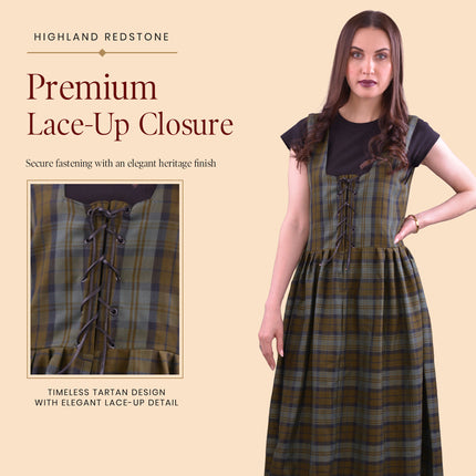 Costume Écossais des Highlands pour Femme - Robe Longue en Tartan | Black Watch Vieilli