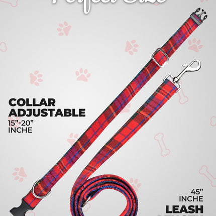 Dog Collar and Leash Set –  Macpherson Red