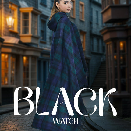 Women Tartan Cloak - Black Watch