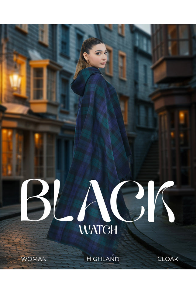 Women Tartan Cloak - Black Watch
