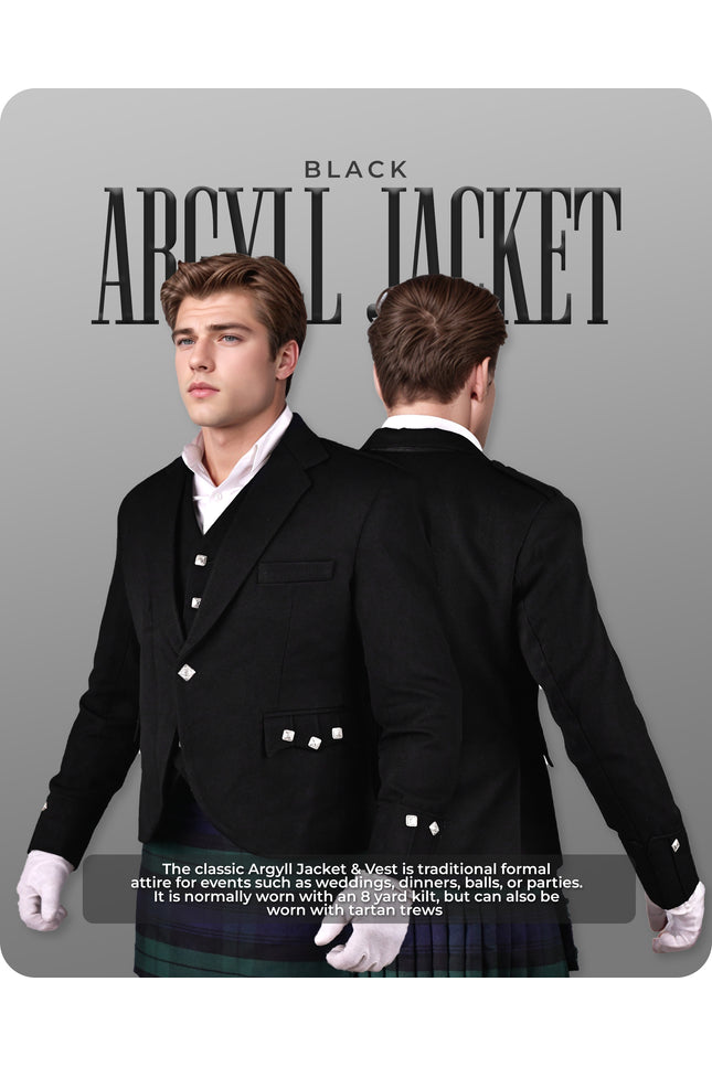 Black Argyll Jacket & Vest
