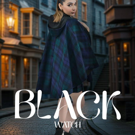 Women Tartan Cape - Black Watch