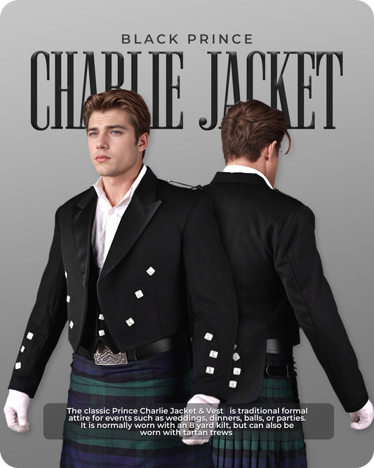 Black Prince Charlie Jacket – Traditional Elegance with Modern Craftsmanship