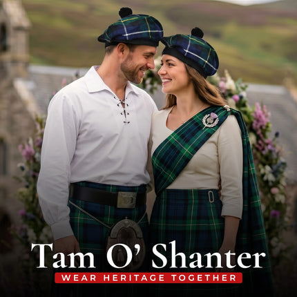 Tam O'Shanter Hat with Pompom | Macneil Modern Tartan