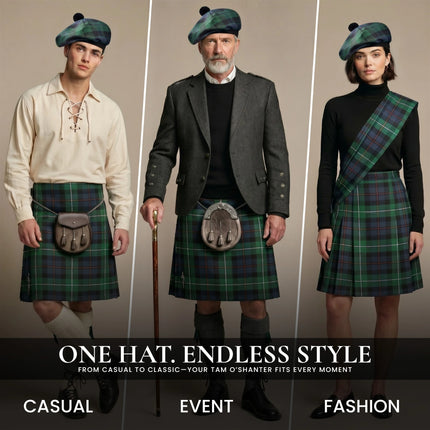 Tam O'Shanter Hat with Pompom | MacKay Modern Tartan