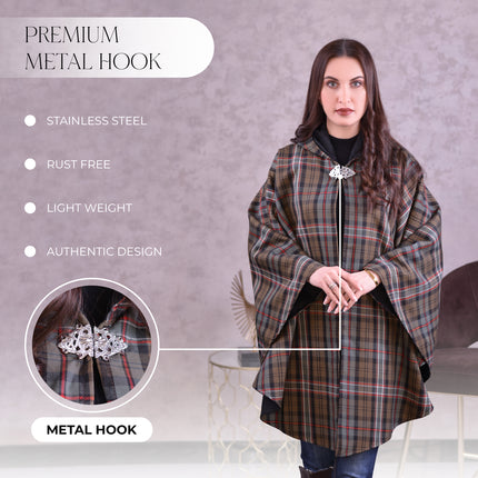 Women’s Cape in Scottish National Weathered Tartan