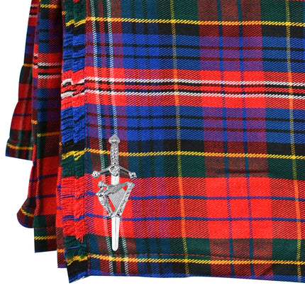 Chrome Irish Harp kilt pin with elegant design