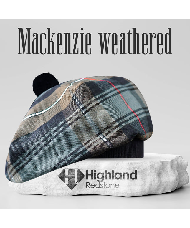 Tam O'Shanter Hat with Pompom | MacKenzie Weathered Tartan