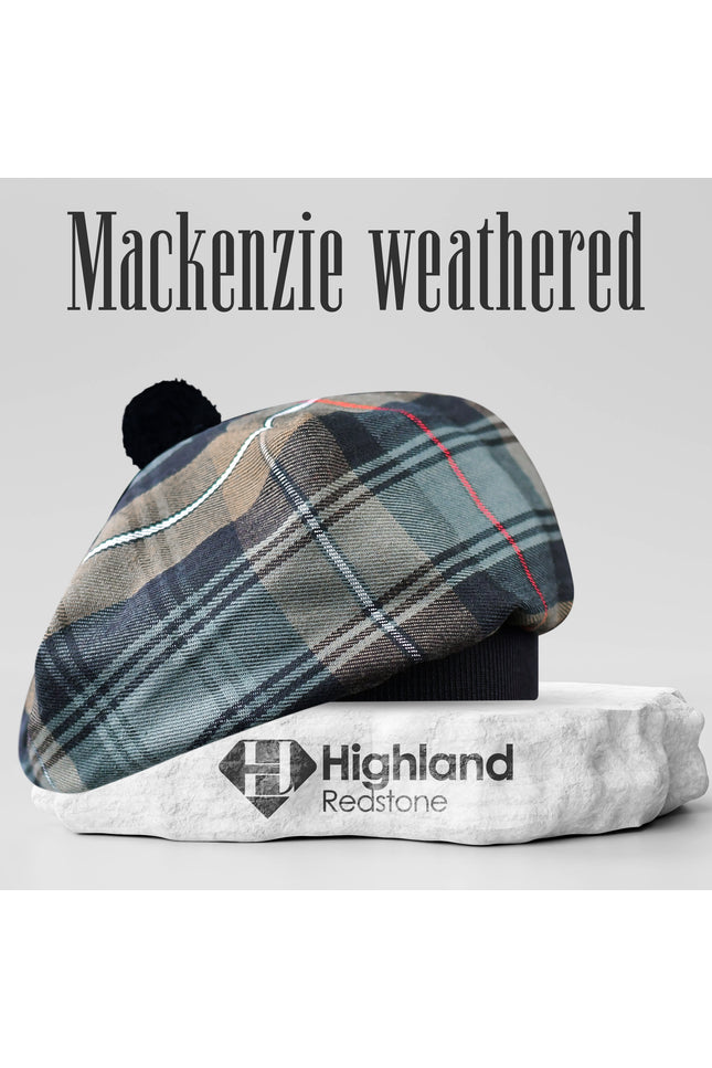 Tam O'Shanter Hat with Pompom | MacKenzie Weathered Tartan