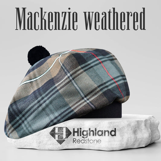 Tam O'Shanter Hat with Pompom | MacKenzie Weathered Tartan