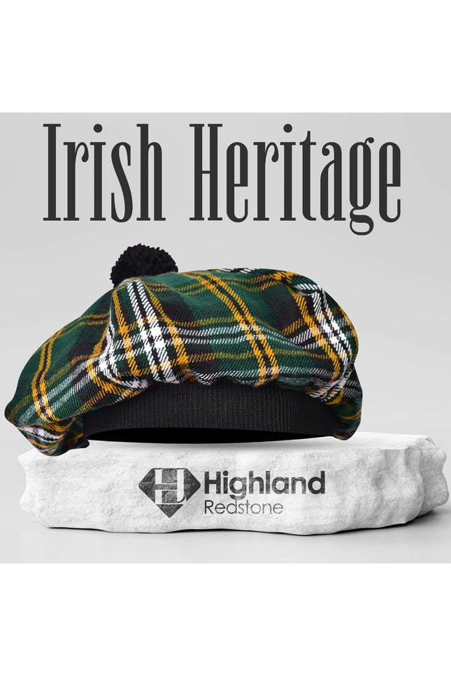 Tam O'Shanter Hat with Pompom | Irish Heritage Tartan