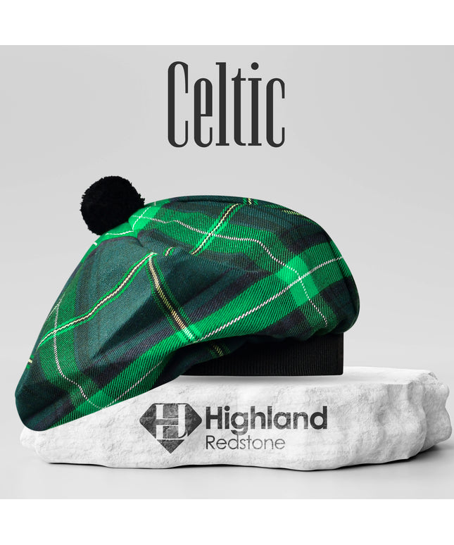 Tam O'Shanter Hat with Pompom | Celtic Tartan