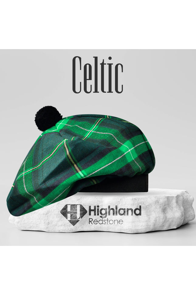Tam O'Shanter Hat with Pompom | Celtic Tartan