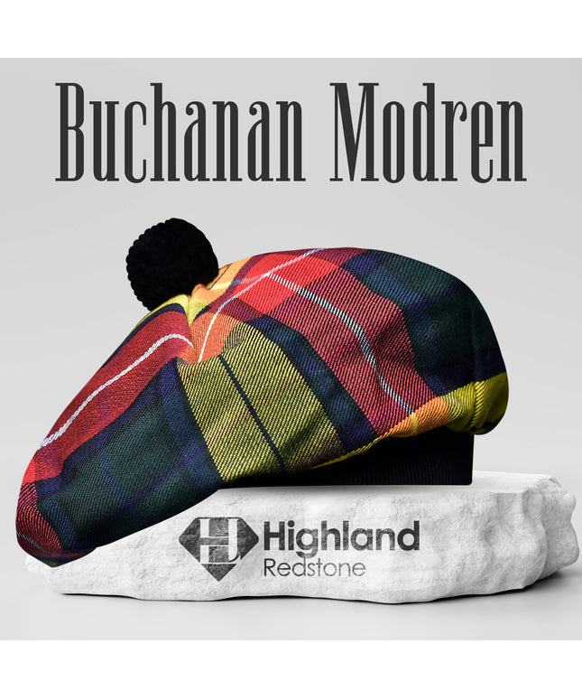 Tam O'Shanter Hat with Pompom | Buchanan Modern Tartan