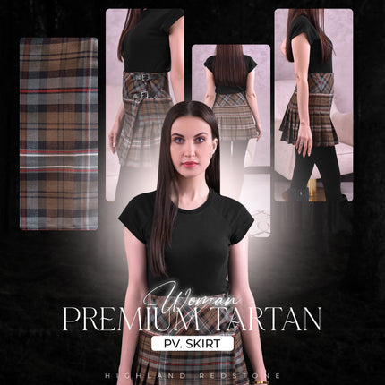 Women Tartan P.V Skirt (Scottish National Weathered)