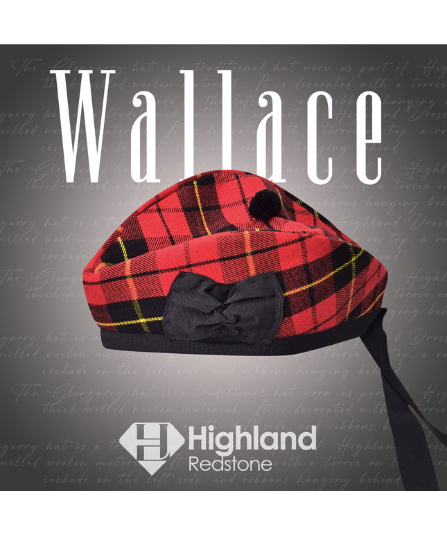 Authentic Wallace Glengarry Hat with Traditional Tartan