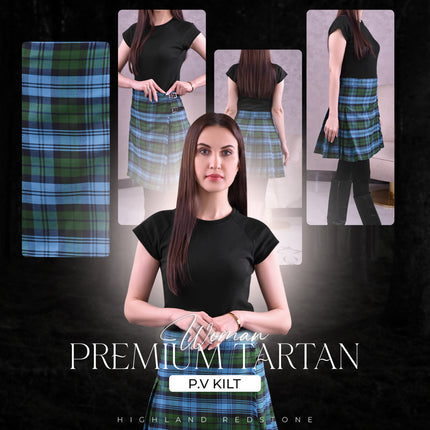 Woman Plaid Kilt –  Ancient Campbell Tartan Kilt – Premium Quality & Timeless Style