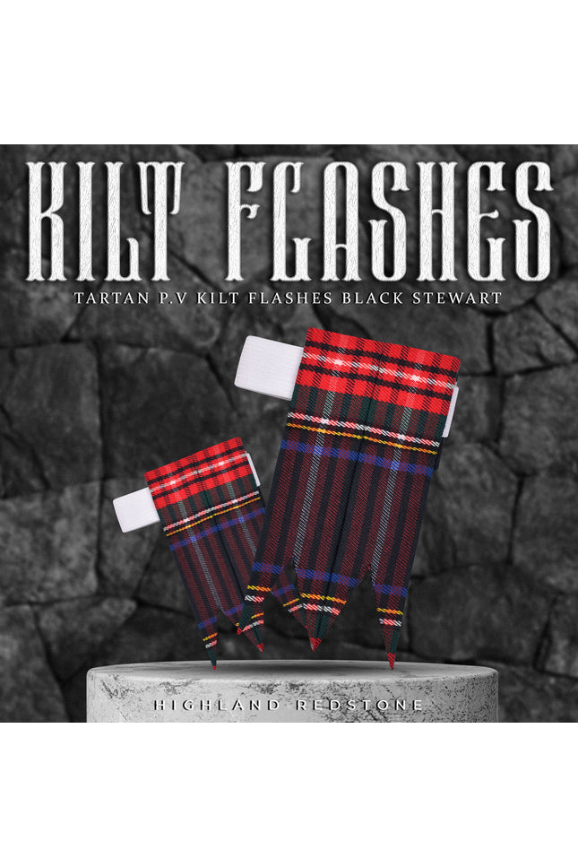 Tartan Kilt Flashes | Black Stewart