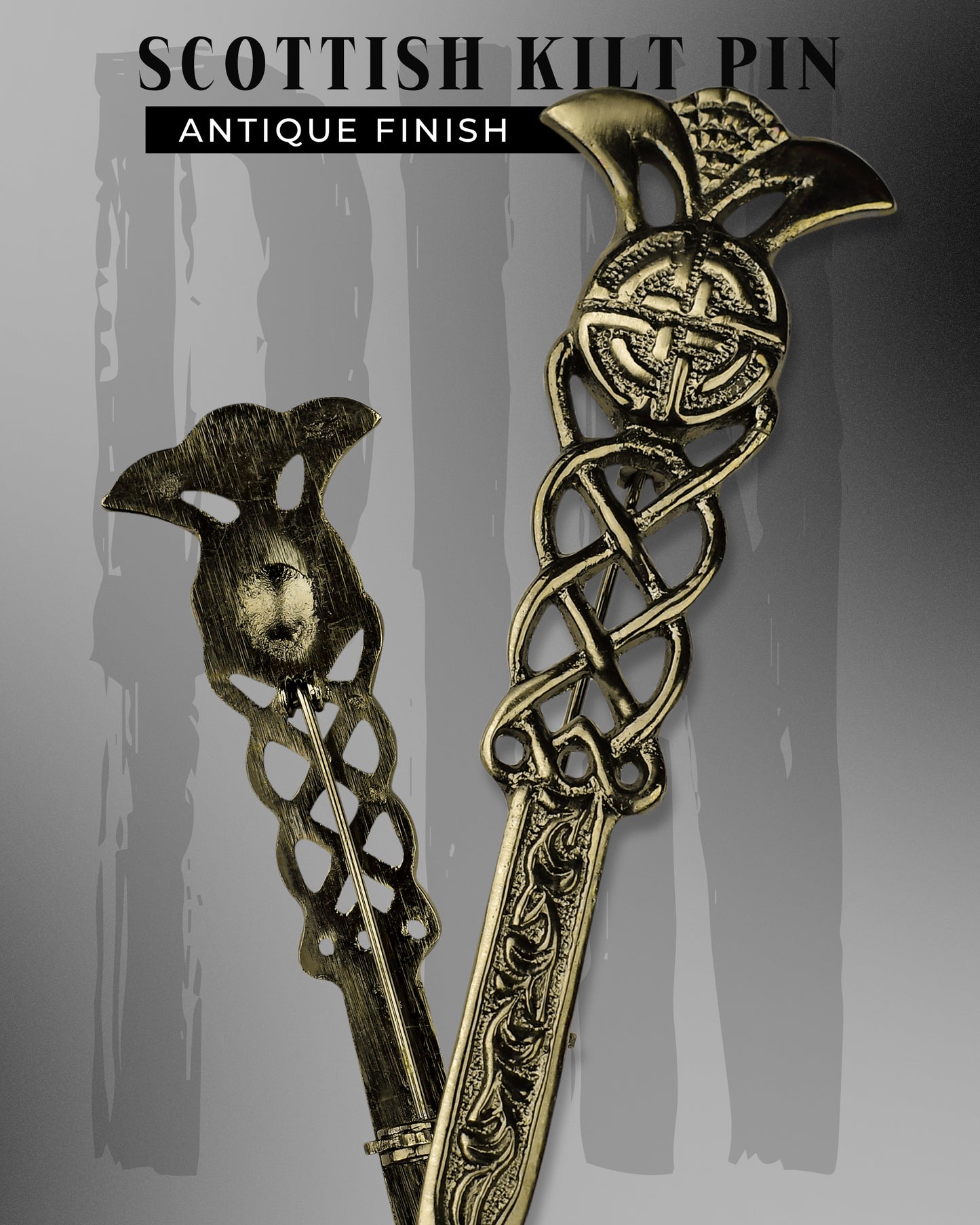 Scottish Kilt Pin for men | Gaelic Pewter Antique