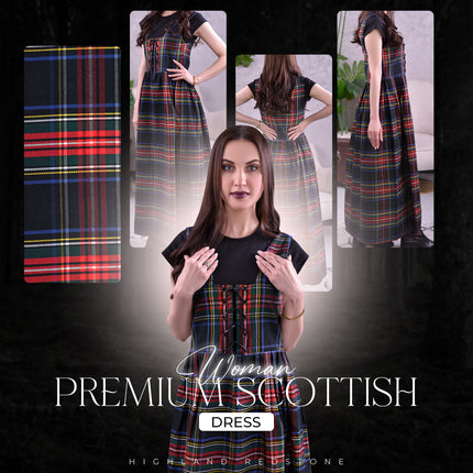 Authentic Scottish Dress in Black Stewart