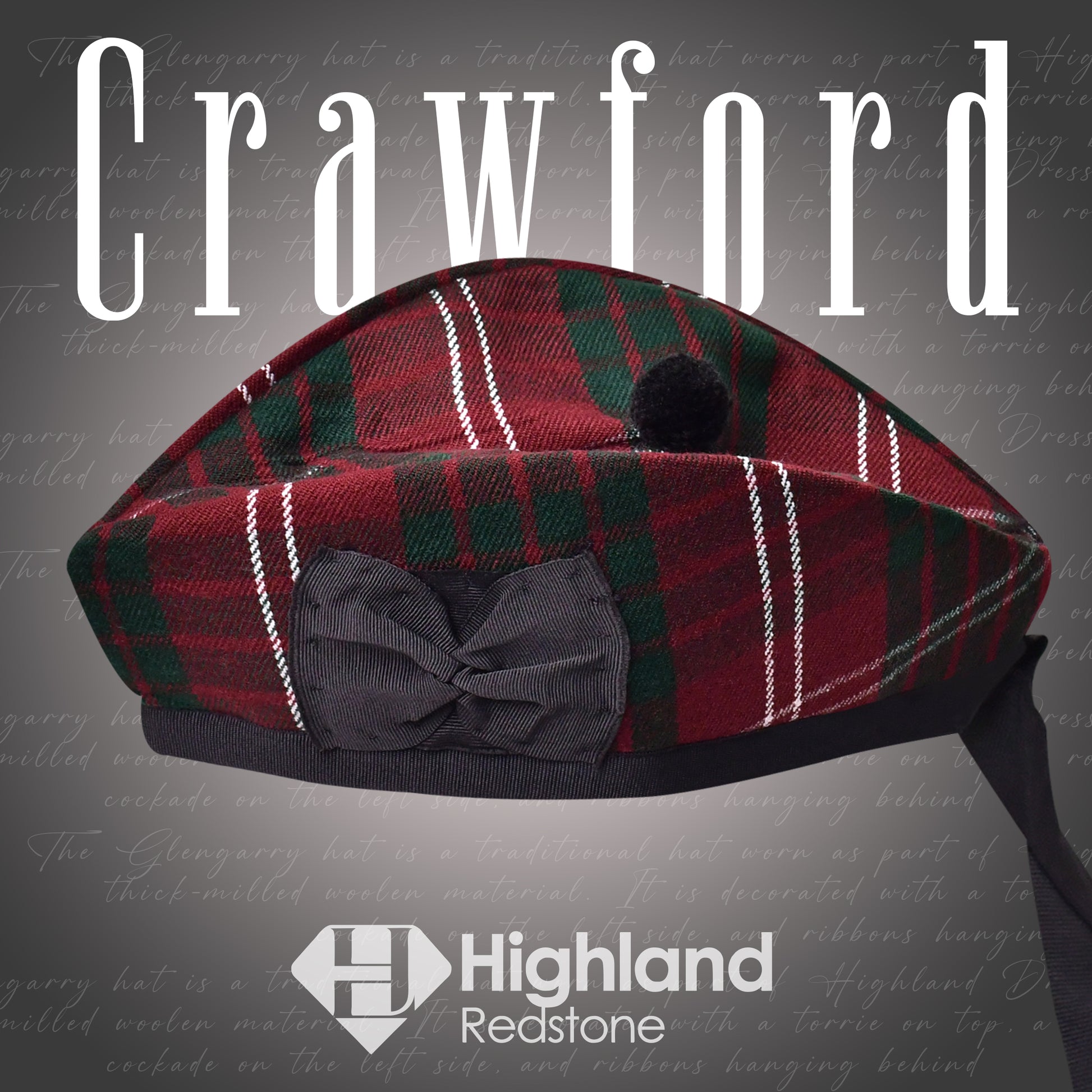 Crawford Glengarry Hat - Highland Redstone